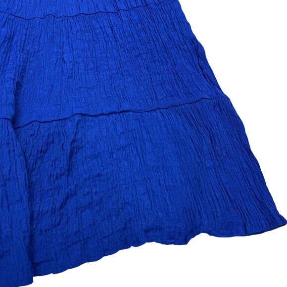 Knox Rose Women's Blue Sleeveless Textured Tiered Dress, Size L - Picture 4 of 8